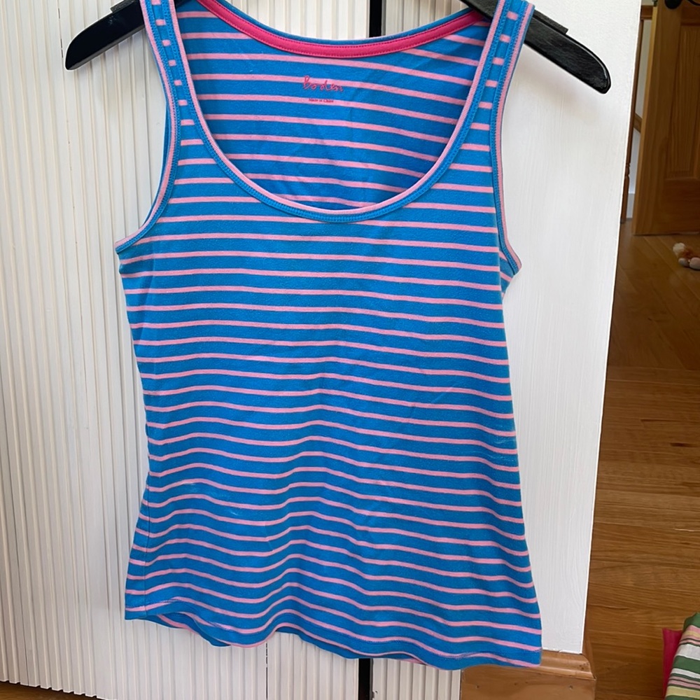 Boden pink and blue striped tank